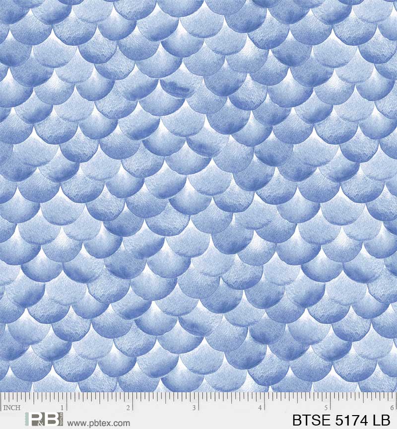 5174 LB - By The Sea Collection - Scales - Maria Over - Light Blues On White - BLT-Q9