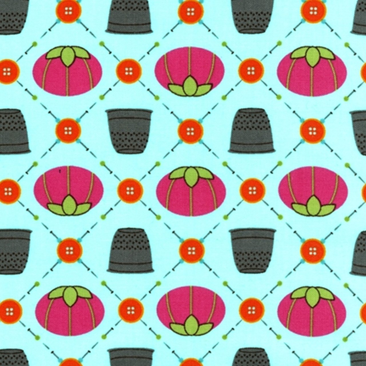 Cut and Sew - Tomato Pin Cushion and Thimble - AXM-12804-2388 - Multicolored - Robert Kaufman