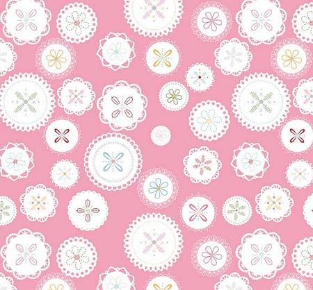 Polka Dots - Doily - Stitches Collection by Lori Holt of Bee in My Bonnet - C-3051-Pink FQ - Multicolored - Riley Blake