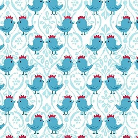 Chicks - Two by Two Collection - 33580-2 - Blue Red White - Windham Fabrics