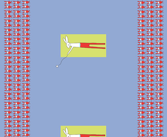 A-5758-B - Standing Solo Rabbit - Blue - Ric Rac Rabbits Collection - BLT-P111