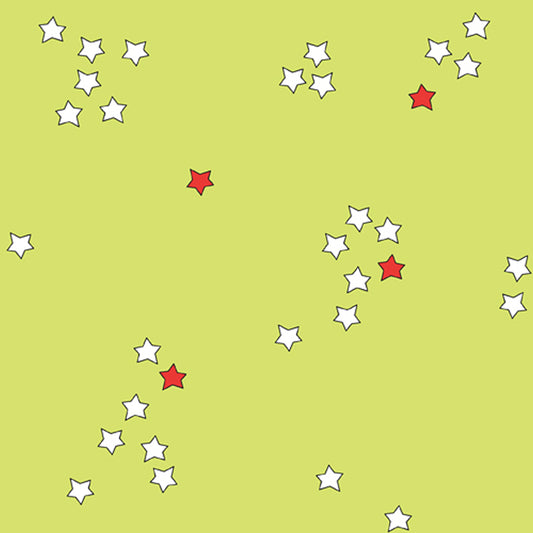 A-5764-BR - Stars - Citron - Ric Rac Rabbits Collection - BLT-P117