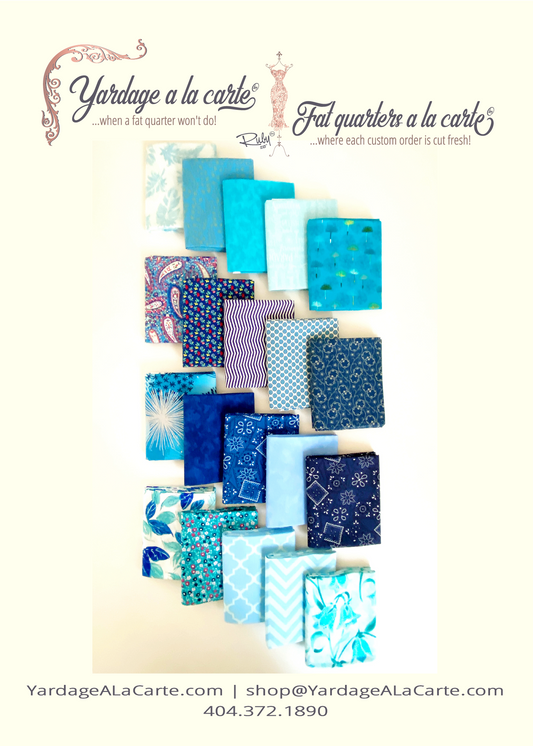 FQ Bundle - Shades of Blue - 20 FQs
