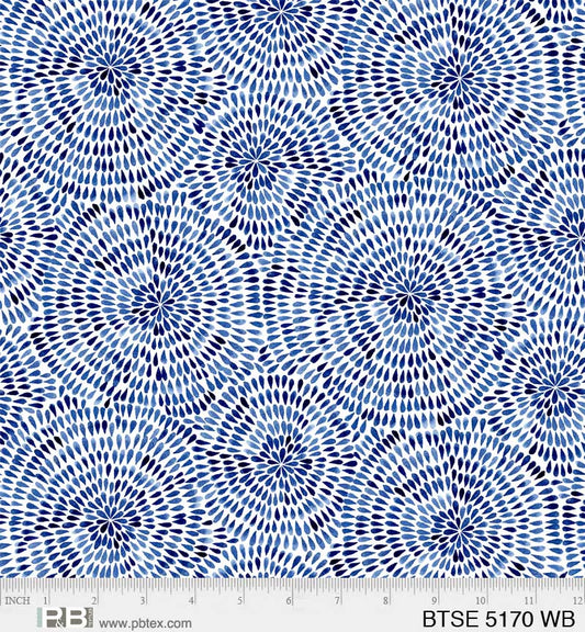 5170 WB - By The Sea Collection - Radiating Droplets - Maria Over - Blues On White - BLT-Q1