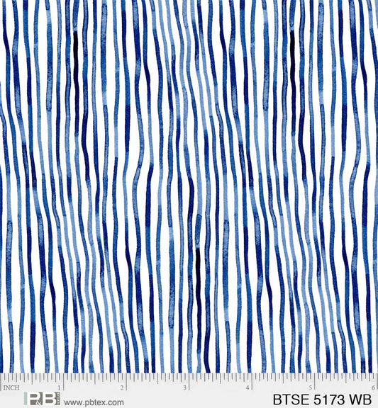 5173 WB - By The Sea Collection - Stripes - Maria Over - Blues On White - BLT-Q7
