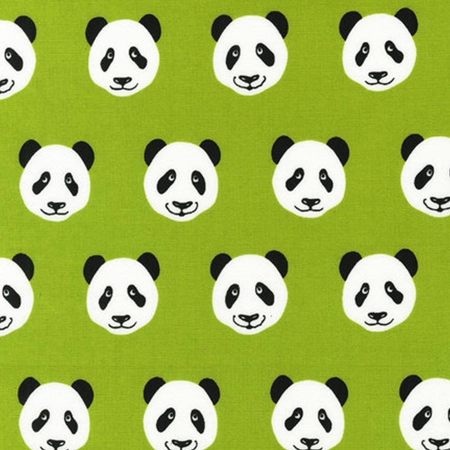 Menagerie - Panda - Black - White on Lime - AMF-12128-50-Lime