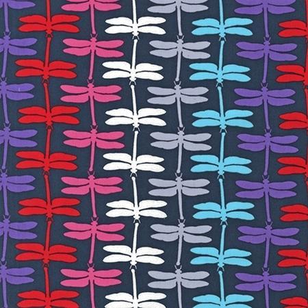 Fancy Flight - Dragonflies - ANM-13726-201 Jewel - Red Pink Purple White on Purple - Robert Kaufman