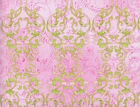 Natures Flora - Scroll Trellis - ATD-12030-270 Meadow - Green on Pink - Robert Kaufman