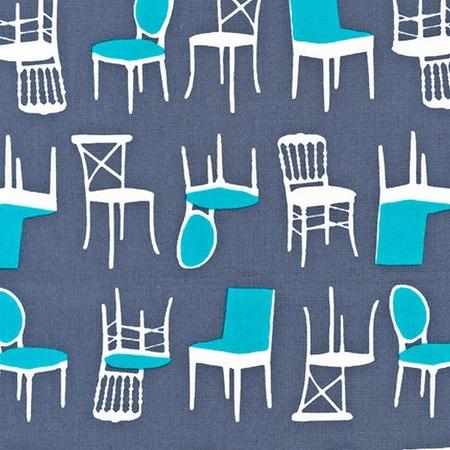 Perfectly Perched - Chairs - AWN-12851-185 Steel - Aqua Gray White - Robert Kaufman