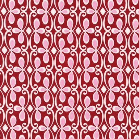 Loops of the Olive Ostrich Collection - AWN-13050-3 Red - Pink White on Red - Robert Kaufman