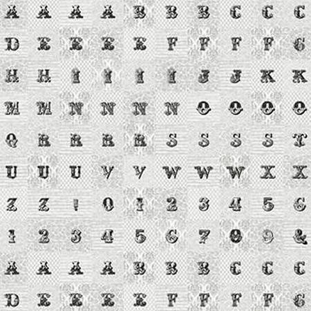 Makower UK-  Love Notes - A-5879-C - Black On Gray - Yardage A La Carte