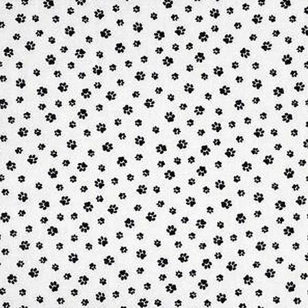 Paws - Paw Prints - TP-946-W FQ - Black on White - Makower UK