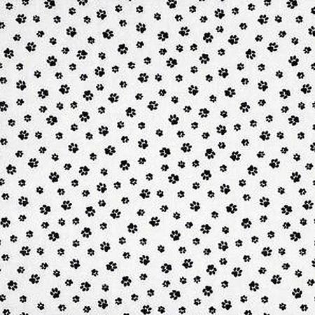 Paws - Paw Prints - TP-946-W - Black on White Background - Makower UK