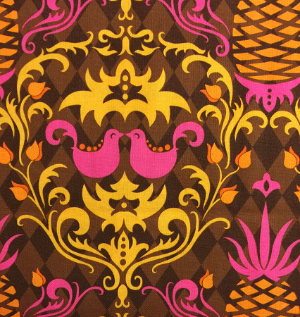 Birdie Damask - AndaLucia Collection by Patty Young - DC3899-Fuchsia FQ - Michael Miller