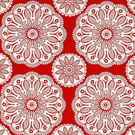 Pillow and Maxfield - Tonal Kaleidoscope - White on Red - DC-4703-Santa