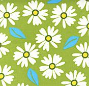 Cool - Daisies - Wales Corduroy - AAKU-11199-50 - White on Lime - Robert Kaufman