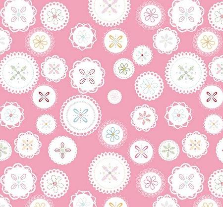 Polka Dots - Doily - Stitches Collection by Lori Holt of Bee in My Bonnet - C-3051-Pink FQ - Multicolored - Riley Blake
