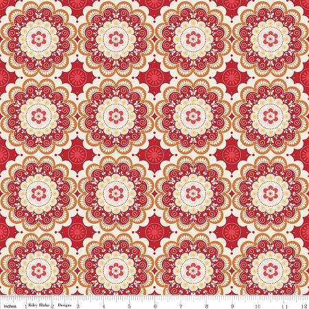RB-C-3132-Red FQ - Doily Tile - Dreamy Dresden Collection - BLT-O37