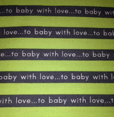 Little One - To Baby With Love - AMN-11479-Lime Green - Gray - White on Lime Green - Robert Kaufman
