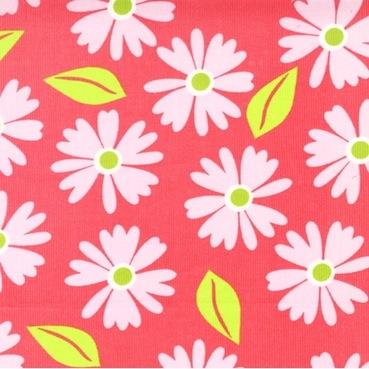 Cool - Daisies - Wales Corduroy - AAKU-11199-10 - Green Pink on Pink - Robert Kaufman