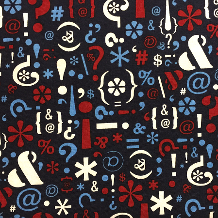 Writers Block - AIT-11860-9 Navy - Multicolored - Blue - Red - White on Navy - Robert Kaufman
