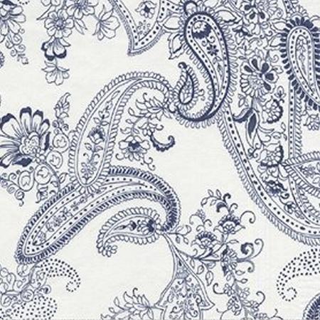 Pristine Paisley - Weekend Clubhouse - SG5214-DENIM - Blue - White - Michael Miller