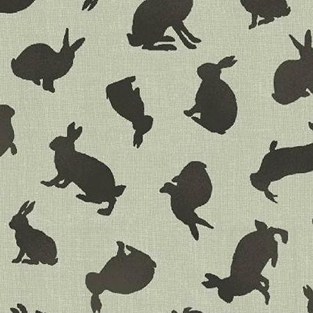 Rabbit Silhouette - Garden Tale Collection - 33795-2 FQ - Taupe - Black on Taupe - Windham Fabrics